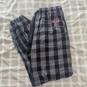 Texas Tech comfy black and grey plaid cotton pajama pants